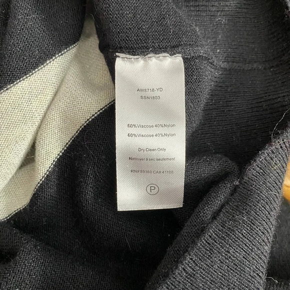 ATM Anthony Thomas Melillo Rugby Stripe Sweater Dress in‎ Black & Gray Size US S - Picture 12 of 12